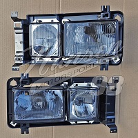 eckige Scheinwerfer, schwarz, VW Bus T3